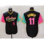 SD.Padres #11 Yu Darvish Black Player Number Fashion Jersey