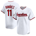 C.Guardians #11 Jose Ramirez White Home Limited 2 Player Jersey