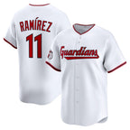 C.Guardians #11 Jose Ramirez White Home Limited 2 Player Jersey