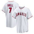LA.Angels #7 Jo Adell White Home Replica Jersey