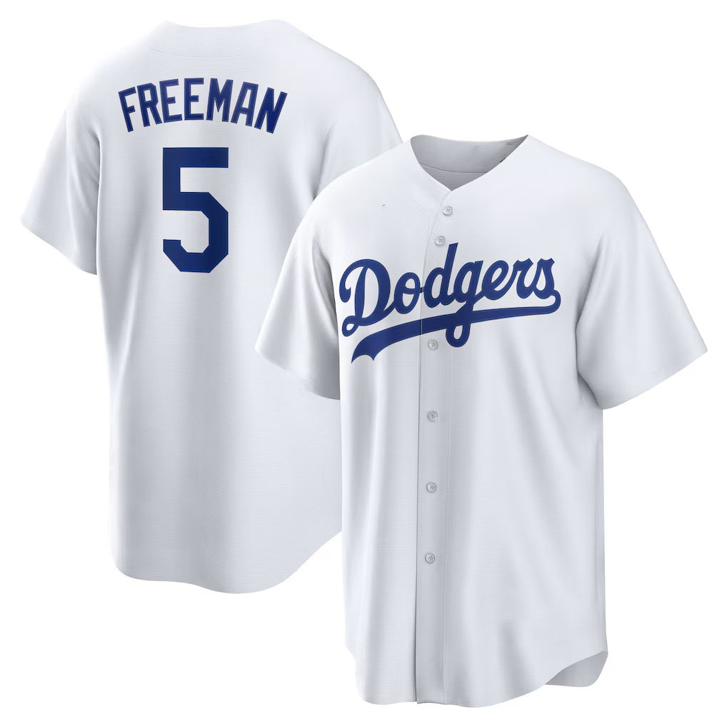 LA.Dodgers #5 Freddie Freeman White Replica Player Jersey