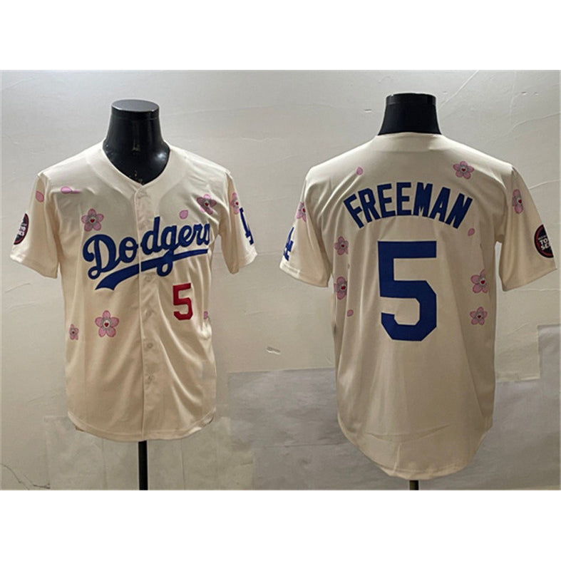 LA.Dodgers #5 Freddie Freeman Cream 2025 Tokyo Series Limited Stitched Jersey