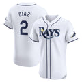 TB.Rays #2 Yandy Diaz White Home Elite Player Jersey
