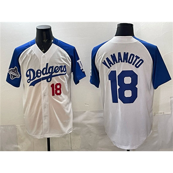 LA.Dodgers #18 Yoshinobu Yamamoto White Royal 2025 World Series Limited Stitched Jersey