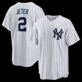 NY.Yankees #2 Derek Jeter White Home Retired Player Replica Jersey