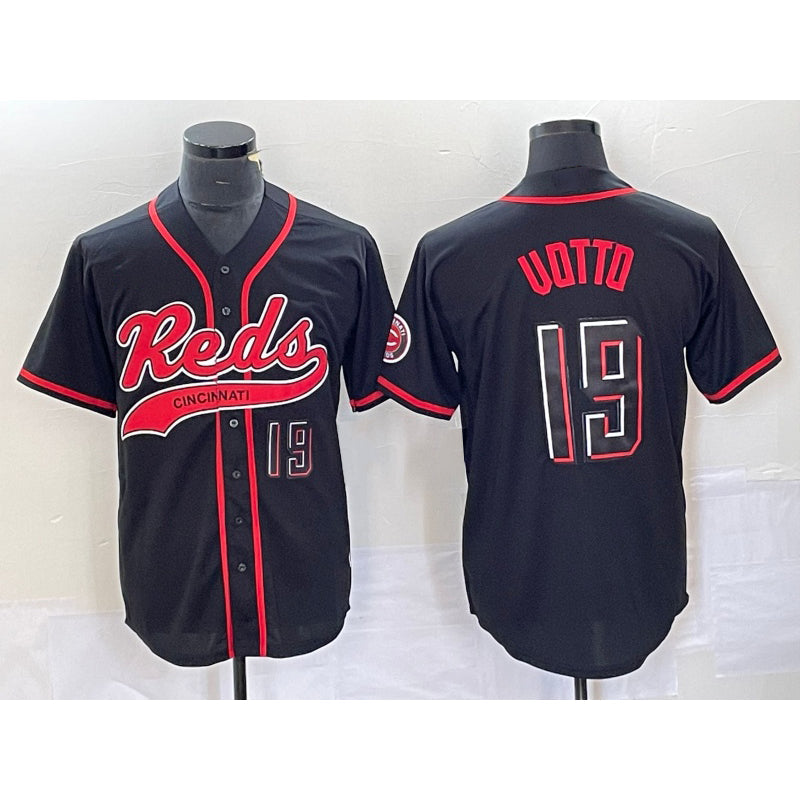 C.Reds #19 Joey Votto Number Black 2023 City Connect Cool Base 2 Stitched Jersey