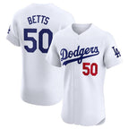 LA.Dodgers #50 Mookie Betts White Home Elite Stitched Jersey