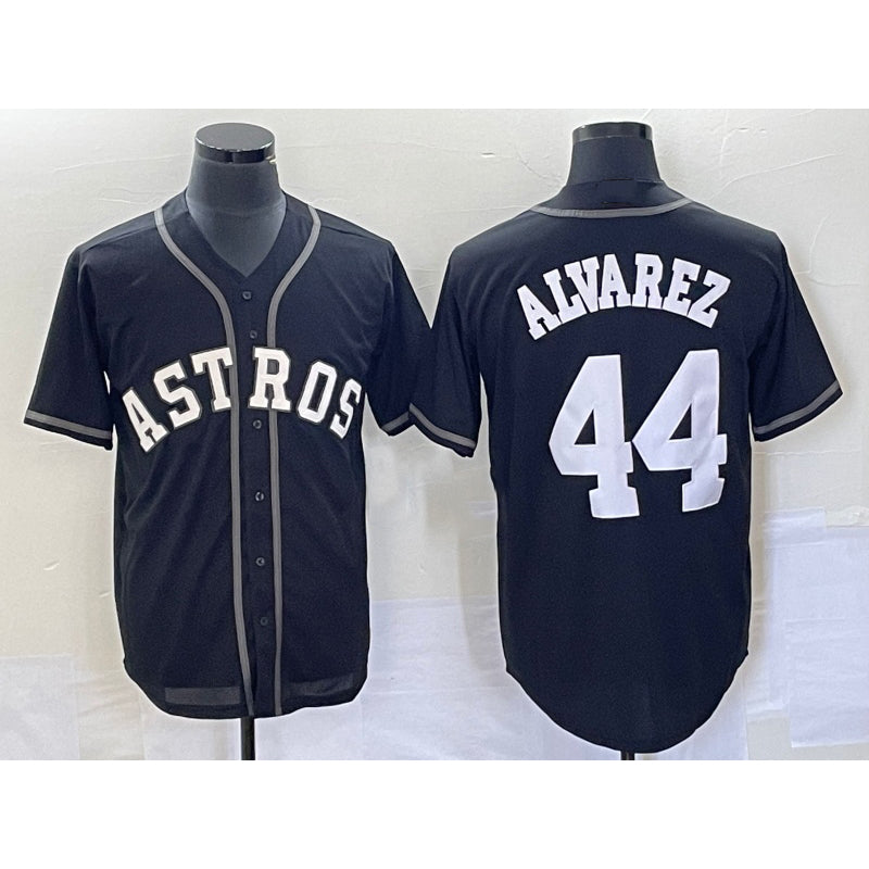 H.Astros #44 Yordan Alvarez Black Cool Base Stitched  Jersey