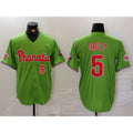 P.Phillies #5 Bryson Stott Number Green With Patch Stitched Cool Base Jersey