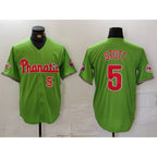 P.Phillies #5 Bryson Stott Number Green With Patch Stitched Cool Base Jersey