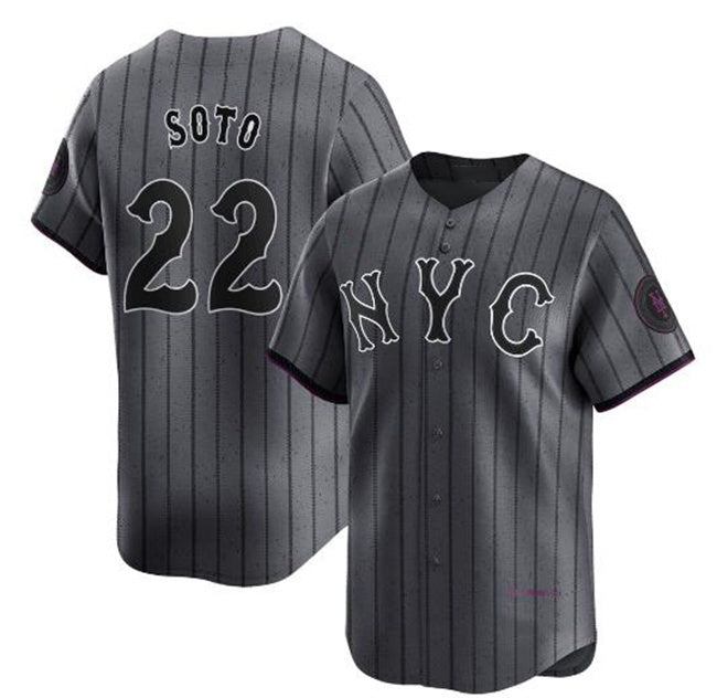 NY.Mets #22 Juan Soto Gray 2024 City Connect Limited Stitched Jersey