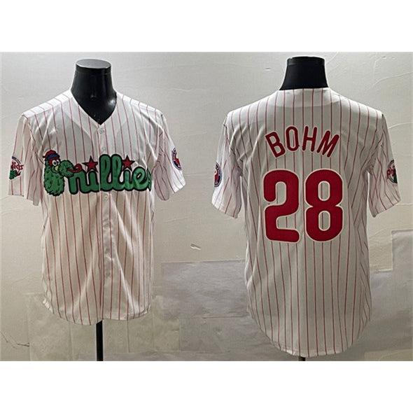 P.Phillies #28 Alec Bohm White Phanatic Cool Base Stitched Jersey
