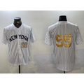 NY.Yankees #99 Aaron Judge White Pinstripe Without Name Fashion Cool Base Jerseys