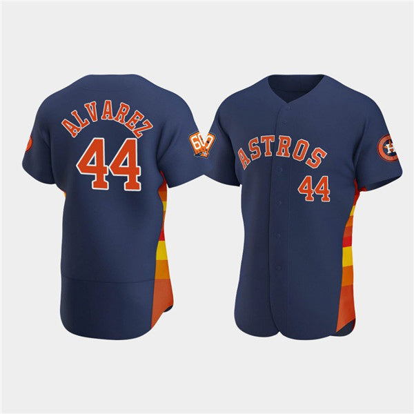 H.Astros #44 Yordan Alvarez Navy 60th Anniversary Flex Base Stitched  Jersey