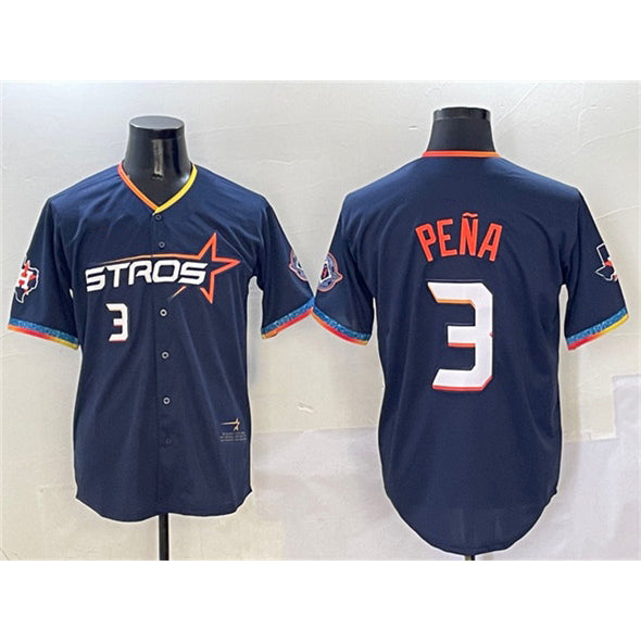 H.Astros #3 Jeremy Pena Navy 2025 City Connect With Texas Patch Limited Stitched Jersey