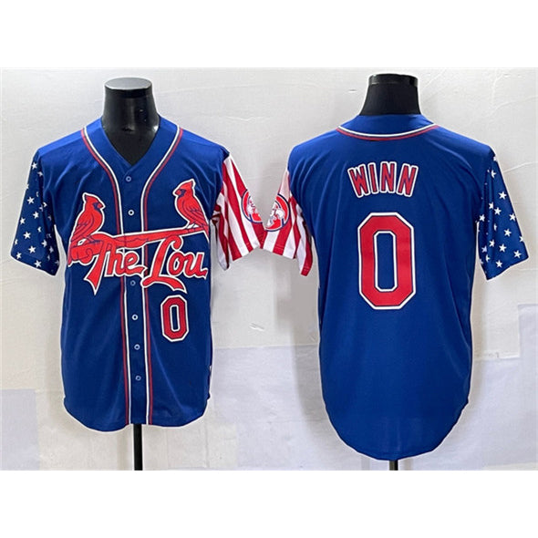 St. Louis Cardinals #0 Masyn Winn Royal Independence Day Vapor Premier Limited Stitched Jersey