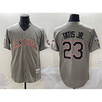SD.Padres #23 Fernando Tatis Jr. Gray Fashion Throwback With Patch Cool Base Stitched Jersey