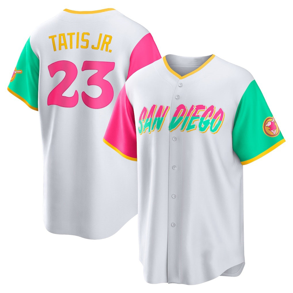 SD.Padres #23 Fernando Tatis Jr. White City Connect Replica Player Jersey