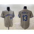 KC.Royals #13 Salvador Perez Gray 2024 Away Limited Stitched Jersey