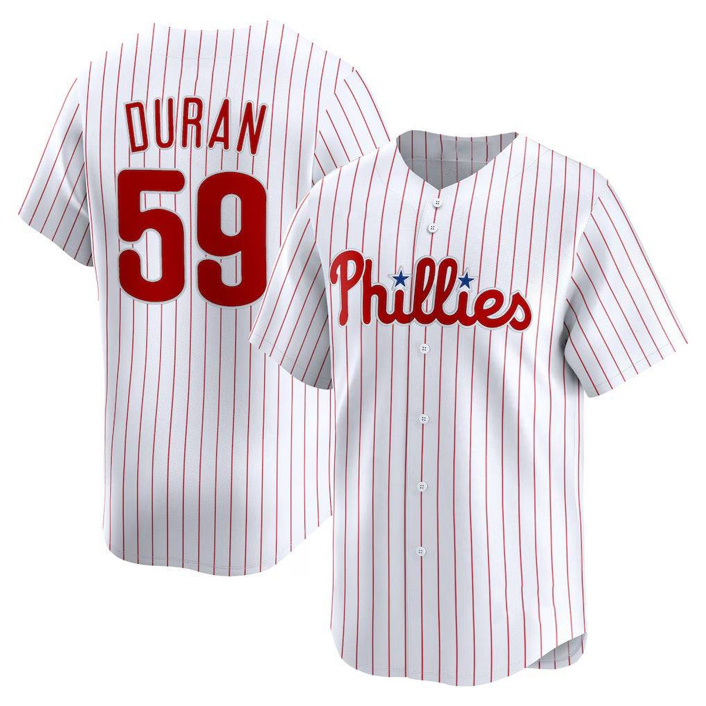 P.Phillies #59 Jhoan Duran White Home Limited Player Jersey