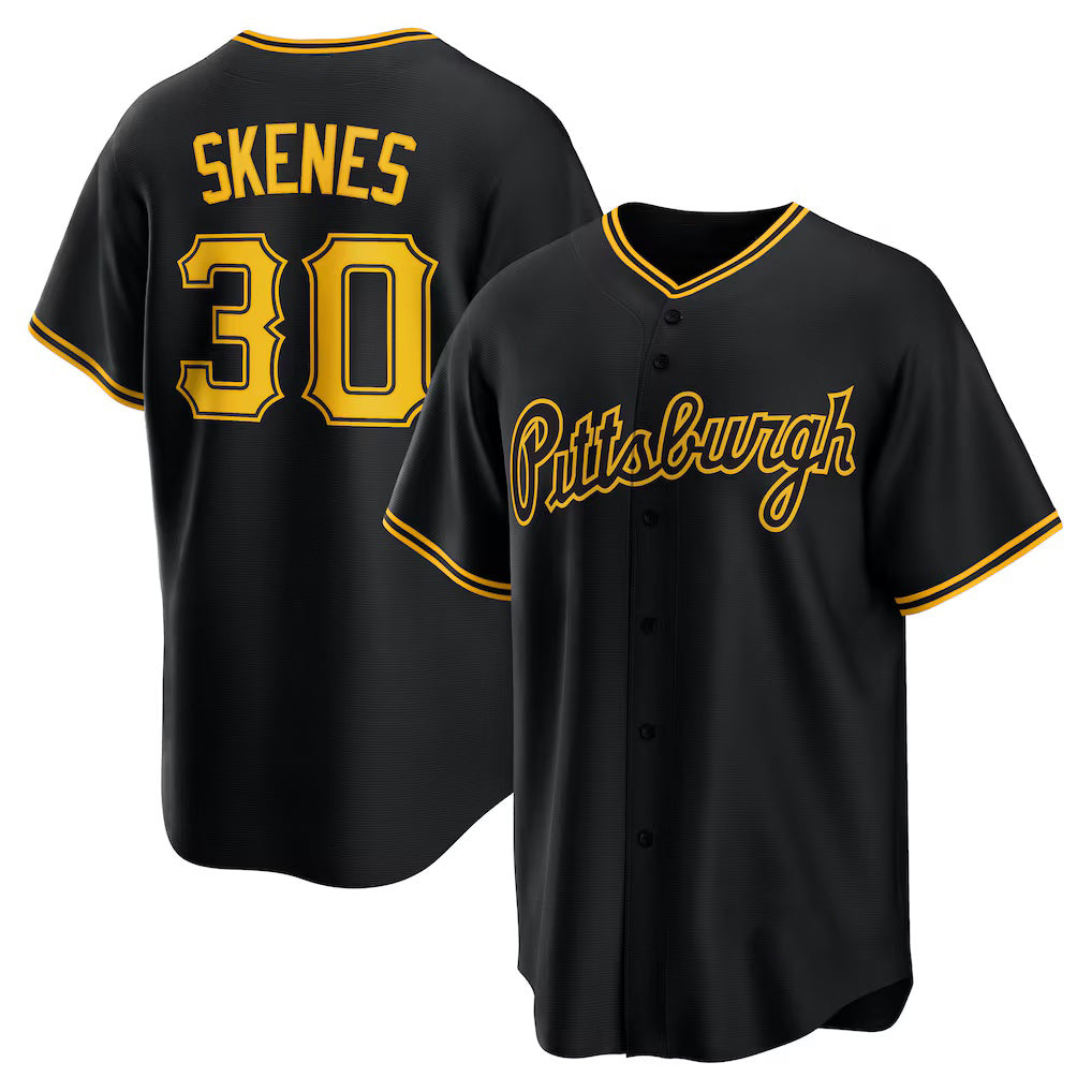 P.Pirates #30 Paul Skenes Black Alternate 2 Replica Jersey
