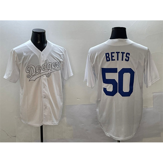 LA.Dodgers #50 Mookie Betts White Fashion Cool Base Stitched Jersey