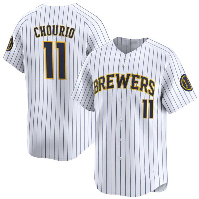M.Brewers #11 Jackson Chourio White 2024 Alternate Limited Stitched Jersey