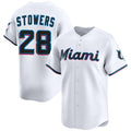 M.Marlins #28 Kyle Stowers White 2024 Home Limited Stitched Jersey