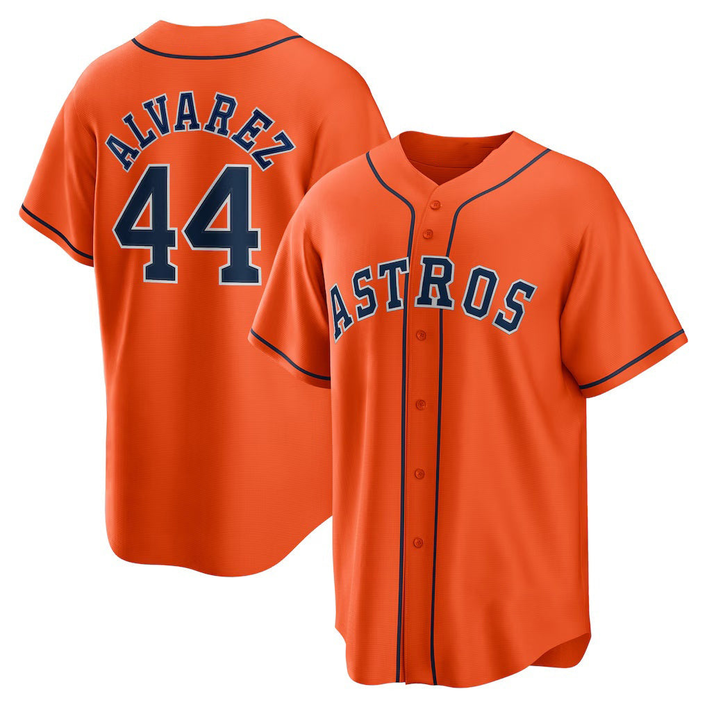 H.Astros #44 Yordan Alvarez Orange Alternate Replica Player Jersey
