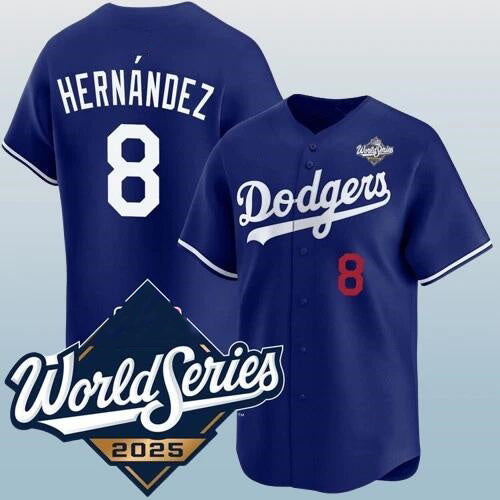 LA.Dodgers #8 Enrique Hernandez Blue 2025 World Series Vapor Limited Stitched Jersey