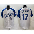 LA.Dodgers #17 Shohei Ohtani White Blue Fashion Stitched Cool 2 Base Limited Jersey