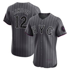 NY.Mets #12 Francisco Lindor Gray City Connect Elite Jersey