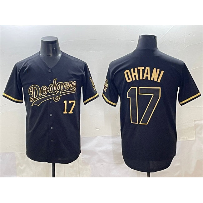 LA.Dodgers #17 Shohei Ohtani Black Gold Limited Stitched Jersey