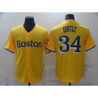 BR.Sox #34 David Ortiz Yellow Game 2021 Jerseys
