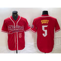 P.Phillies #5 Bryson Stott Number Red Cool Base Stitched Jerseys