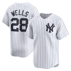 NY.Yankees #28 Austin Wells White Home Limited Player Jersey