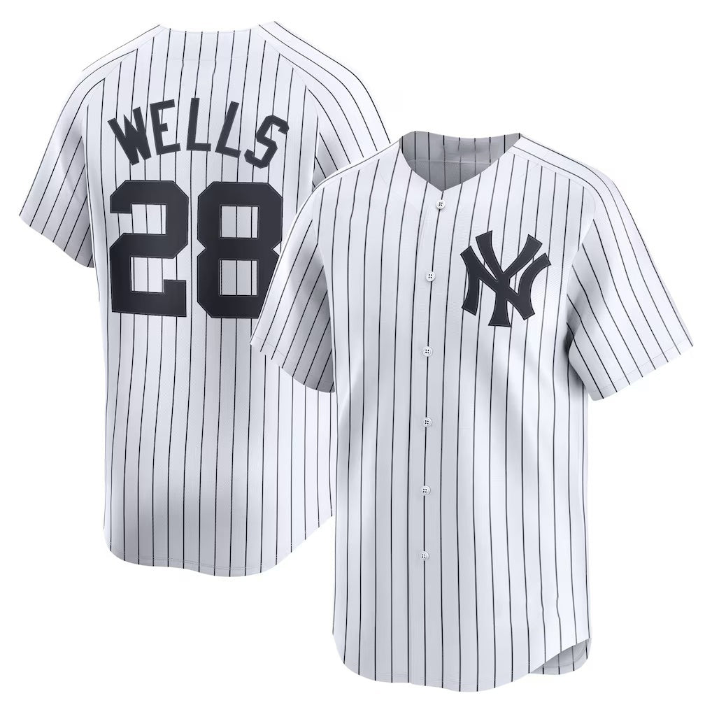 NY.Yankees #28 Austin Wells White Home Limited Player Jersey