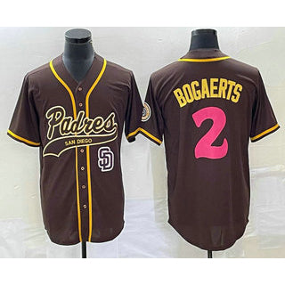 SD.Padres #2 Xander Bogaerts Brown NEW 2023 City Connect Cool Base 2 Stitched Jersey