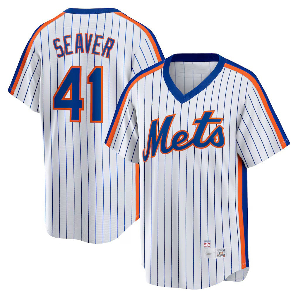 NY.Mets #41 Tom Seaver White Home Cooperstown Collection Player Jersey