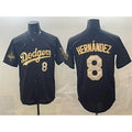 LA.Dodgers #8 Enrique Hernandez Black Gold 2025 World Series Champions Patch Limited Stitched Jersey