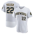 M.Brewers #22 Christian Yelich White Team Alternate Authentic Player Jersey