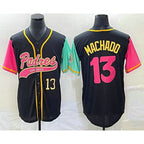SD.Padres #13 Manny Machado Number Black NEW 2023 City Connect Cool Base Stitched Jersey