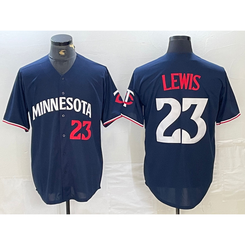 M.Twins #23 Royce Lewis Number 2023 Navy Blue Cool Base 2 Stitched Jersey