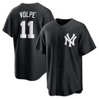NY.Yankees #11 Anthony Volpe Black Fashion Replica Player Jersey
