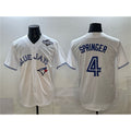 TB.Jays #4 George Springer White 2025 World Series Home Cool Base Stitched Jersey