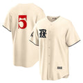 T.Rangers #5 Corey Seager Cream 2023 City Connect Cool Base Stitched  Jersey