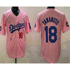 LA.Dodgers #18 Yoshinobu Yamamoto Pink 2025 Tokyo Series Limited Jersey