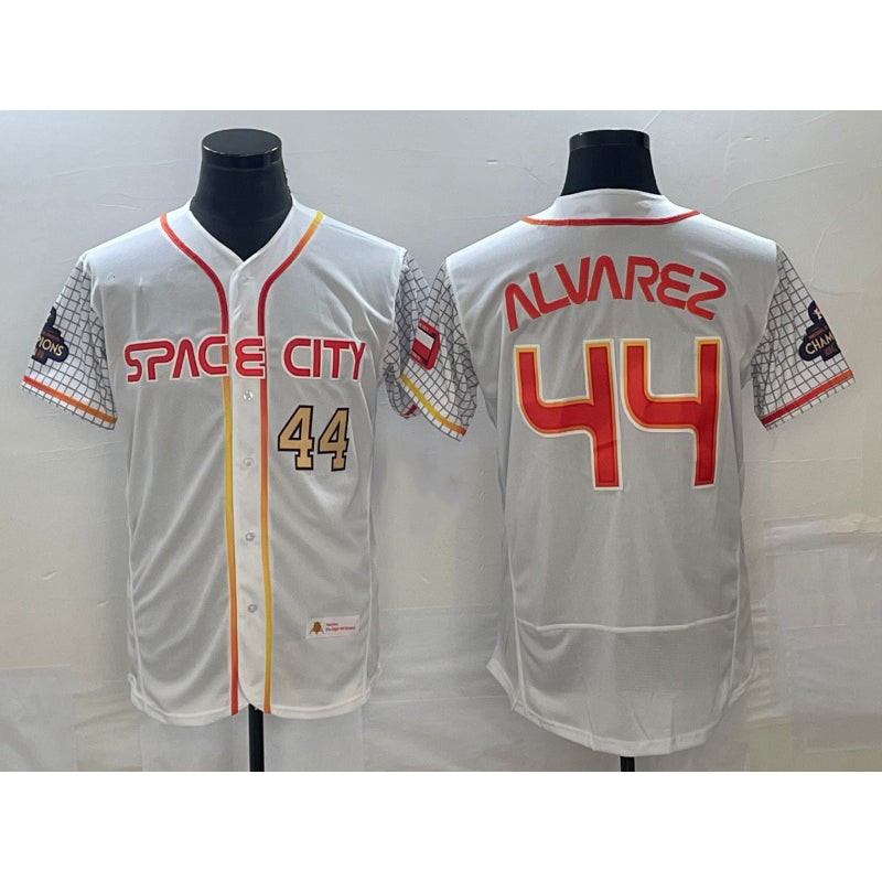 H.Astros #44 Yordan Alvarez Number White 2023 City Connect Flex Base 3 Stitched Jersey