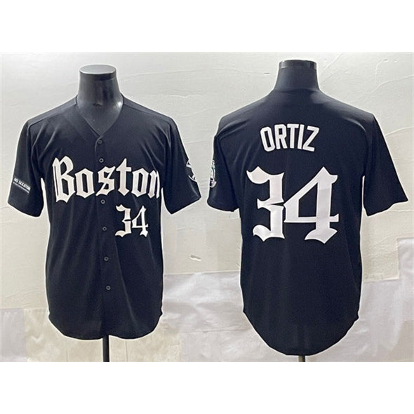 BR.Sox #34 David Ortiz Black Gothic Vapor Limited Stitched  Jersey