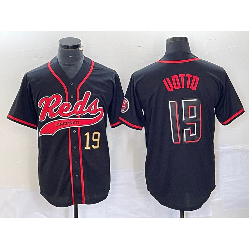 C.Reds #19 Joey Votto Number Black 2023 City Connect Cool Base Stitched Jerseys